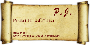 Pribill Júlia névjegykártya